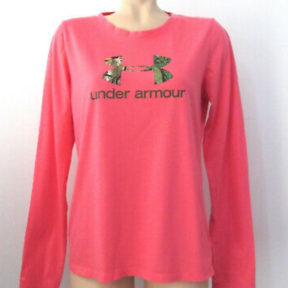 UA HeatGear Pink Long Sleeve Tee
